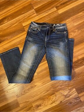 Miss Me boot cut Jeans in Dark Blue Fade